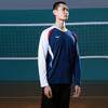Mizuno Дышащий быстросохнущий свитер с длинным рукавом для бадминтона, унисекс, топы, синий, красный, белый C2CA43Z128