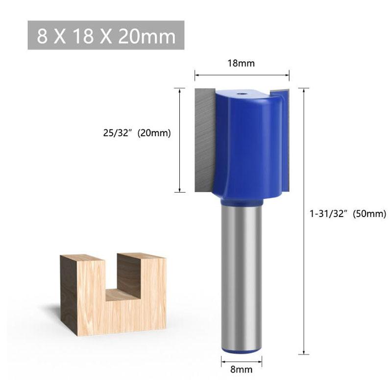 1pc 8mm Shank Straight Bit Tungsten Carbide Double Flute Router Bits Milling Cutter for Wood Woodwork Tool