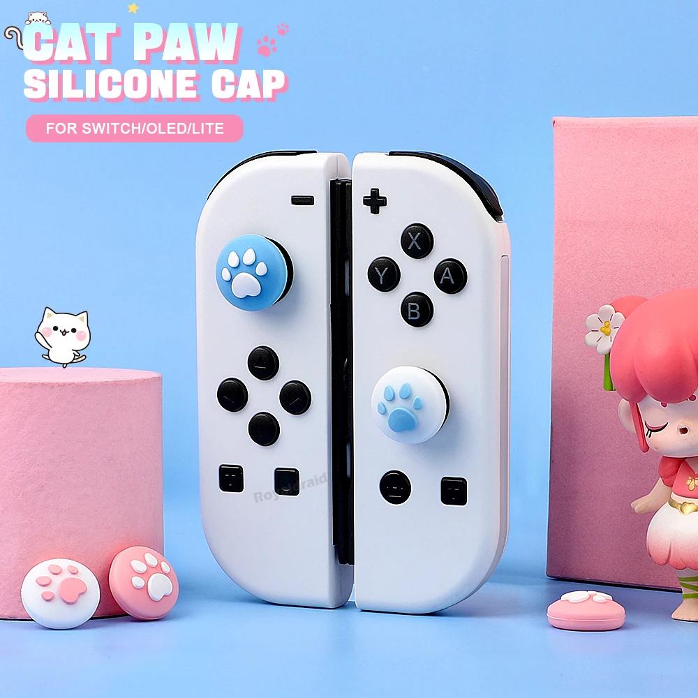 4 шт./компл. милый кошачий коготь мягкий силиконовый чехол для джойстика защитный чехол для NS Switch OLED NS Lite Joycons чехол
