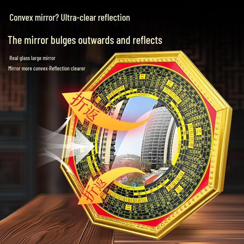 Pure Copper Bagua Convex Mirror for Home & Shop Décor