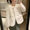 Soft and Waxy Little Fragrant Lambswool Coat for Women Autumn and Winter Short Thickened Plush Temperament Top