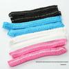 White Disposable Bouffant Cap - Non-Woven Hair Net Hat for Work or Bath, Black Thick Short Hair Coverage