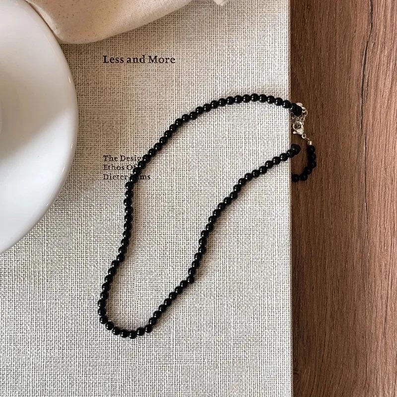 Red Black Beaded Auspicious Necklaces for Women Chinese Glass Beads Necklace Exquisite Elegant Choker Jewelry Accessories