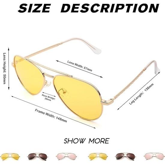 X Intellilens Polarized Riding Glasses | Дневные и ночные очки, антибликовые HD-аксессуары для активного отдыха | Унисекс | Желтые царапины | Авиаторы | Средние