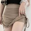 Юбка с запахом на бедрах, летняя противоскользящая юбка-кюлоты с высокой талией, утягивающая, обтягивающая, с завязками