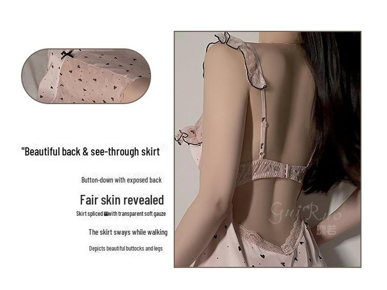 Guiruo Deep V кружевная ночная рубашка с бюстгальтером с подкладкой - женская большого размера 