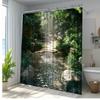 1 шт. Занавеска для душа «Тропический сад» - Декор для ванной комнаты «Джунгли» с водопадом, Большая занавеска для ванны (70.8x70.8 дюймов), Машинная стирка