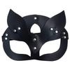 Черная кожаная маска на пол-лица Кошка Косплей для женщин Готика БДСМ Эротический аксессуар Сексуальный дизайн Удобная посадка для интимных игр