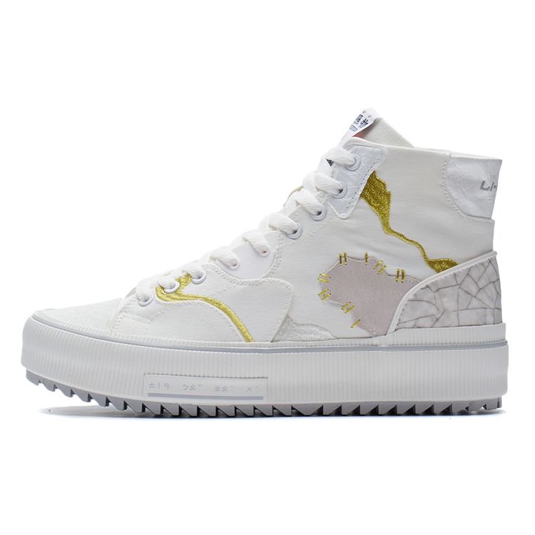 Кроссовки для скейтбординга Li Ning CF Paint High-Top, унисекс, облачно-белые, AGCS050-1