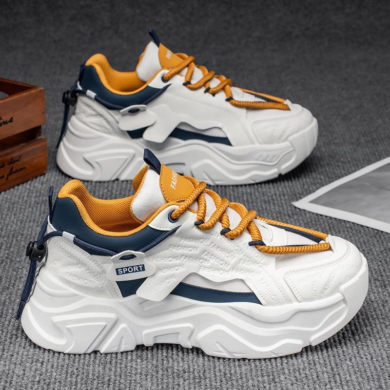 Обувь мужская обувь осень новая дышащая сетчатая обувь мужская модная универсальная на толстой подошве увеличивающая рост повседневная спортивная обувь