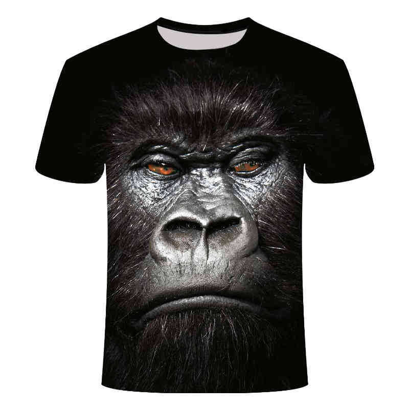 New Diamond Ape Men's Digital 3D Printed Men's Summer Round Neck Short Sleeved T-shirt