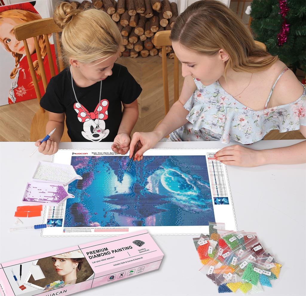 HuaCan Алмазная картина DIY Kit Ландшафтная картина Полная круглая дрель Мозаика Ночной вид Картины Вышивка Домашний декор