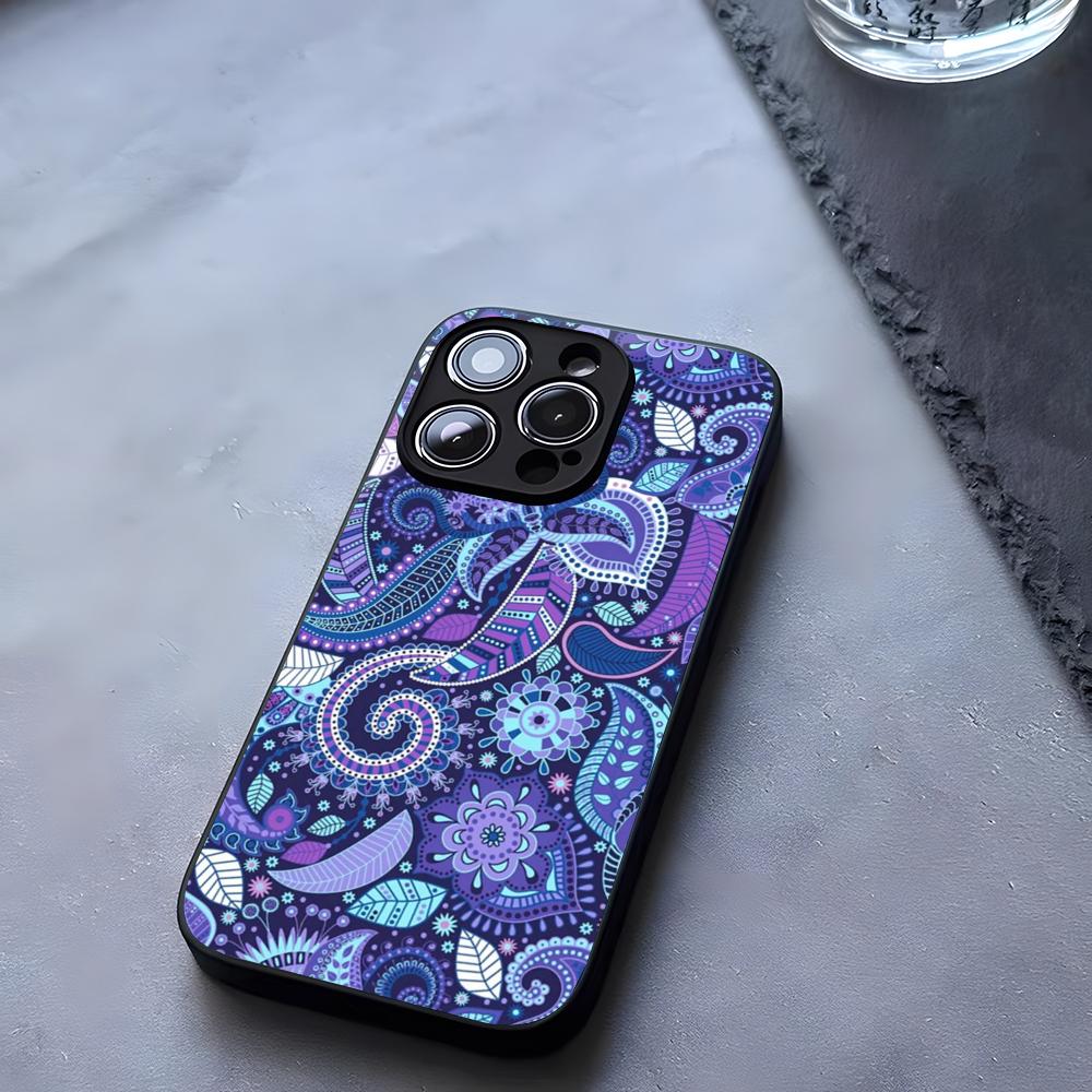 Цветок кешью Vera Bradley Чехол для телефона Закаленное стекло Для IPhone 17 13 14 16 12 15 11 Pro Max Plus Mini X XR SE2020 Coque