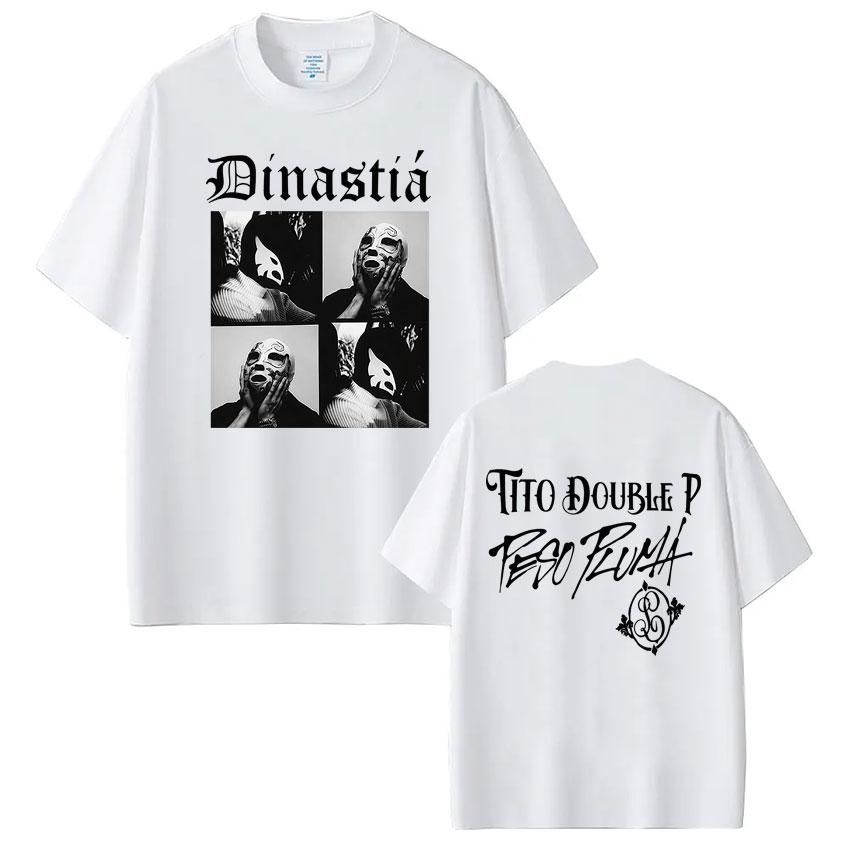 Rapper Peso Pluma Tito Double P Dinastia Album Vintage Print Tees Men Women Fashion Tshirts Gothic Punk Casual Cotton Tshirt