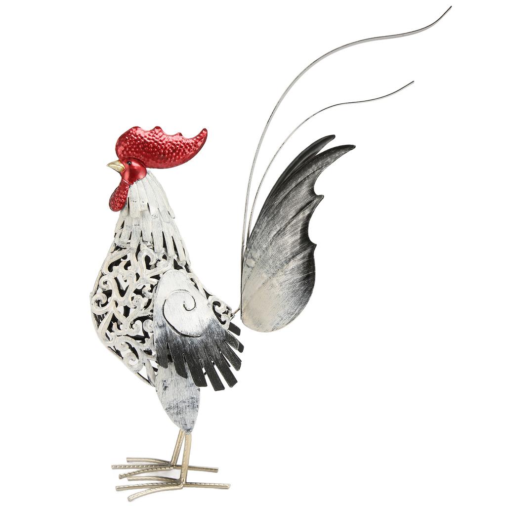 Rooster Sculpture Carved Decorative Rooster Statue Durable Iron Rooster Ornament for Birthday