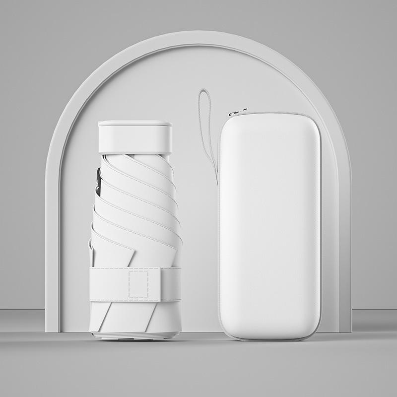 UPF50+ Mini Folding Umbrella Vinyl Small Sun Shade Umbrella Pocket Rain Travel Umbrella Ultraviolet Protection Capsule Parasol