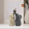2x Couple Elephant Sculptures Desktop Ornaments Ceramic Animal Statues Decorative Figurines for Desk