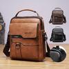 Mens Vintage Sling Bag Large Capacity Business Bag Pu Leather Messenger Bag Fashion Casual One Shoulder Bag with Handle