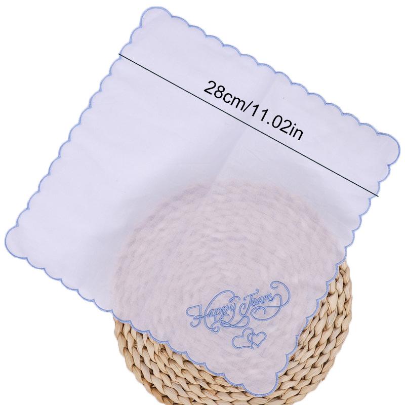 1 шт. Happy Tears впитывающие банданы для свадебной вечеринки 28*28 см белые хлопковые носовые платки полотенце для рук