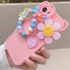 Корейский милый 3d медвежьи уши брелок с подсолнечником, мягкий чехол для Iphone 14 13 12 11 Pro Xs Max X Xr 7 8 Plus противоударный чехол с рисунком