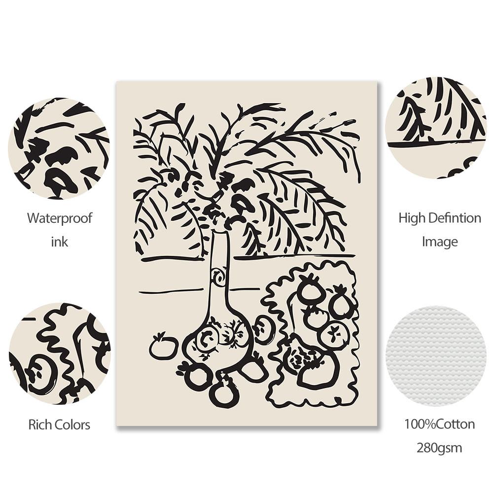 Абстрактный постер ПИКАССО середины века, ботаническая картина на холсте, нейтральная художественная печать, современная настенная картина для гостиной, домашний декор