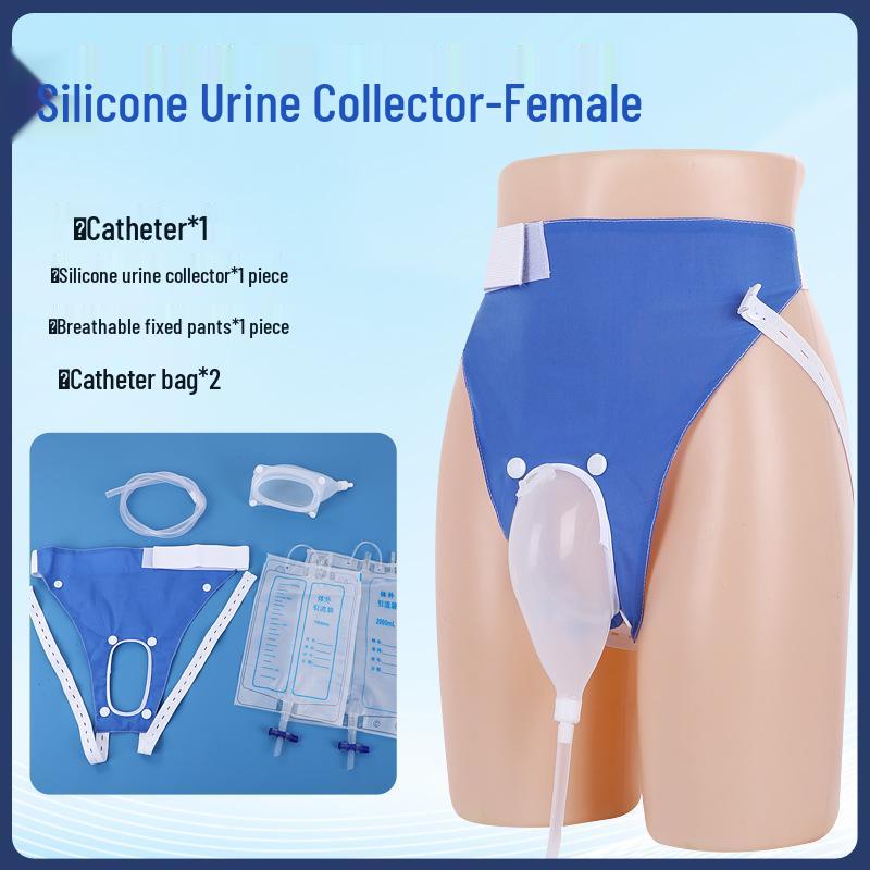 Silicone Urine Collector for Urinary Incontinence with Catheter, Anti-Leak, Suitable for Men and Women, Ideal for Bedridden or Paralyzed Care.