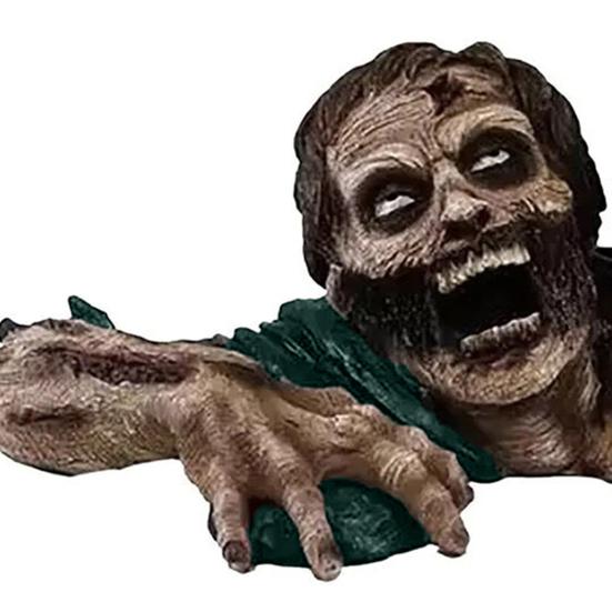 Хэллоуин зомби фонарь орнамент жуткий светодиодный светильник статуя из смолы украшение для дома на открытом воздухе украшение сада