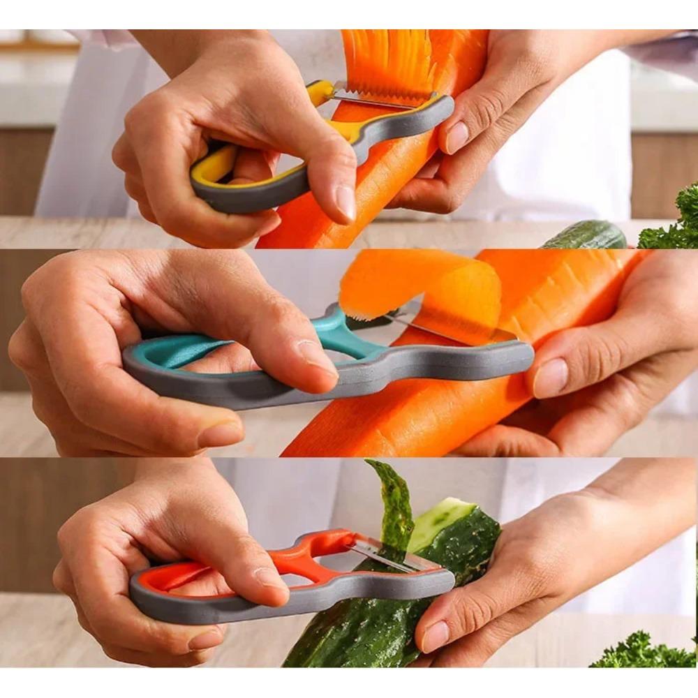 3 шт./набор овощечистка из нержавеющей стали с нескользящей ручкой ручной кухонный инструмент для очистки цвет случайный кухонные принадлежности