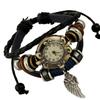 Genuine Leather Bracelet Watch+Vintage Cowhide Bracelet Watch+Beaded Handmade Bracelet+Men's And Women's Bracelet Watch