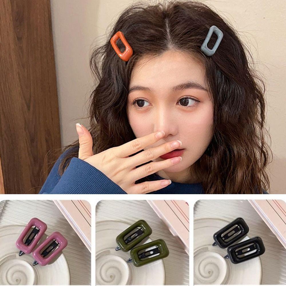 1 pair All Match Hair Clips Square Headwear High Quality Hair Accessories