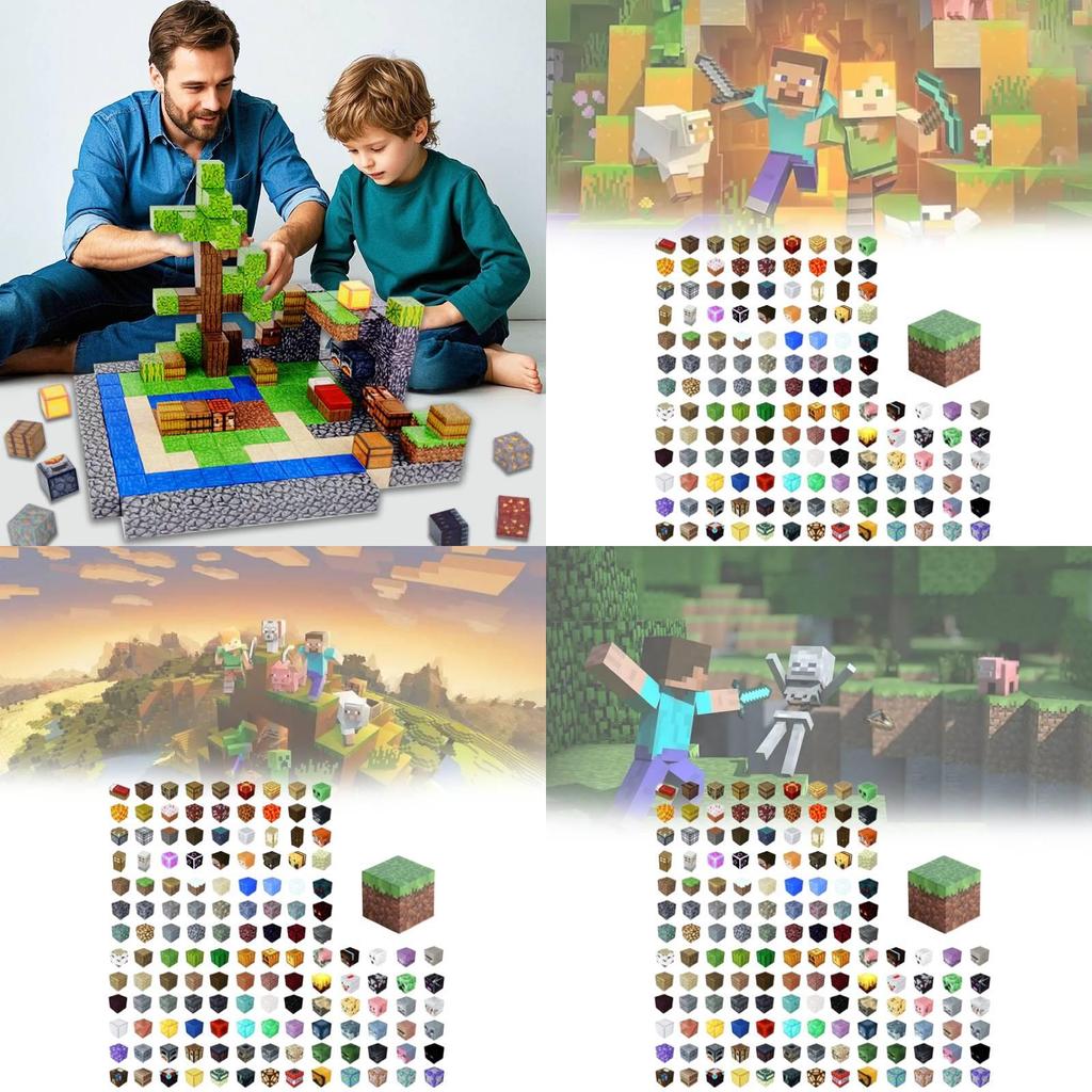 Магнитные строительные блоки Minecraft для детей Образовательная игрушка Подарок для мальчиков