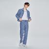 Lee X Randomevent Collaboration SS23 Pattern Printed Loose Fit Button Straight Leg Jeans Men jeans Medium-Blue LUB005303201688A03694