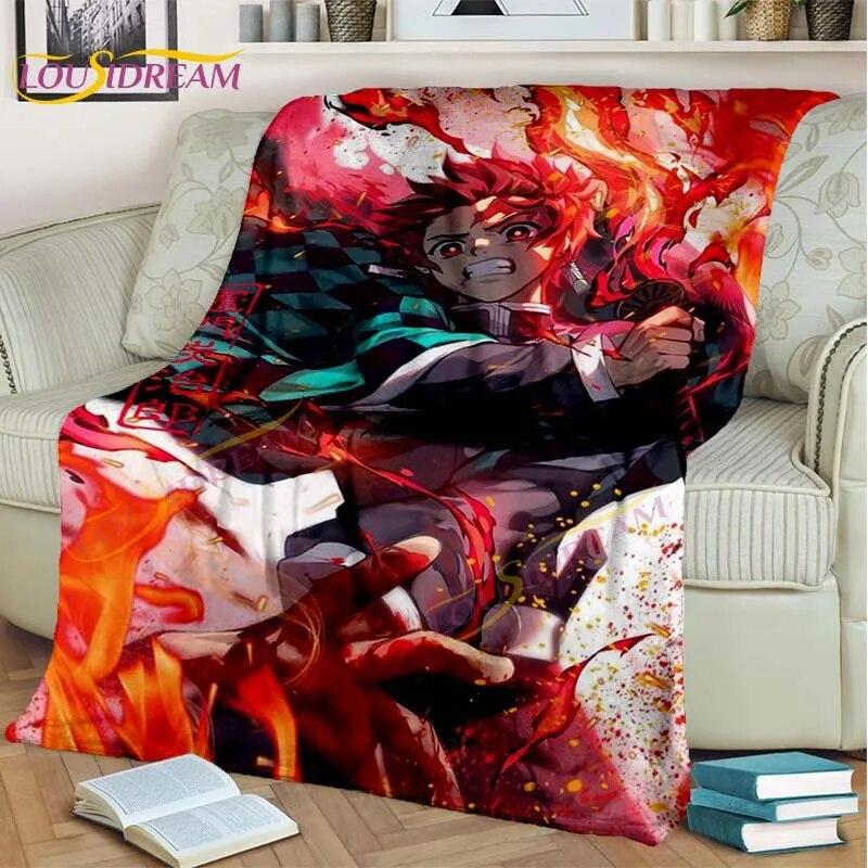 Одеяло японского аниме «Убийца демонов», мультяшное одеяло Tomioka Giyuu, одеяло, чехол на стул, одеяло, кровать, диван, покрывало, вентилятор, подарок
