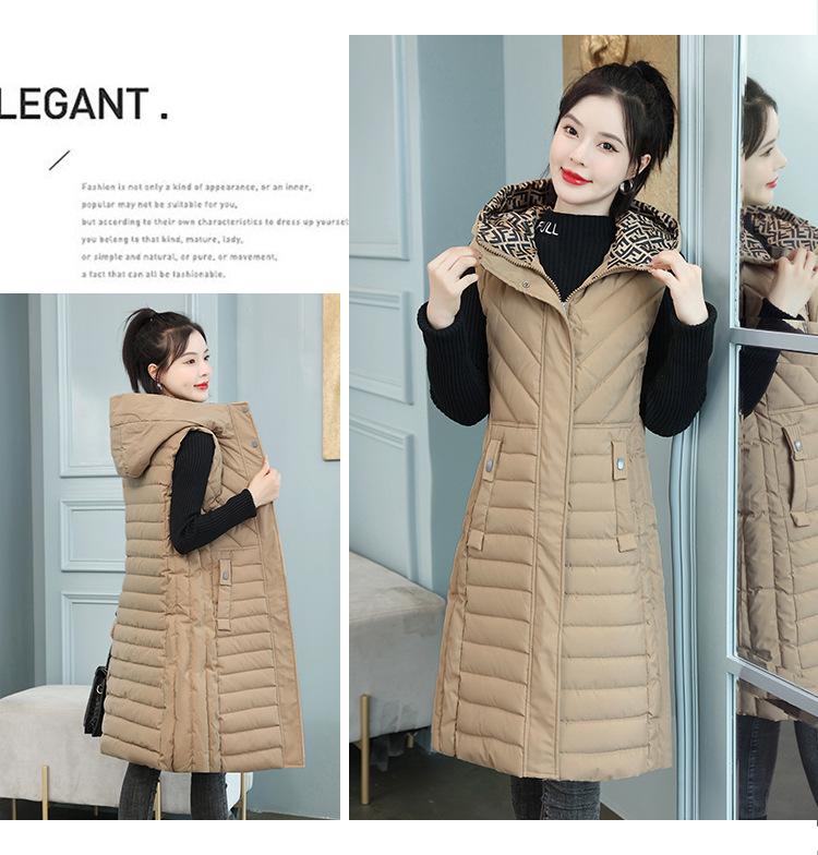 Осенне-зимняя женская однотонная ветрозащитная теплая жилетка без рукавов с капюшоном на талии, женская куртка без рукавов