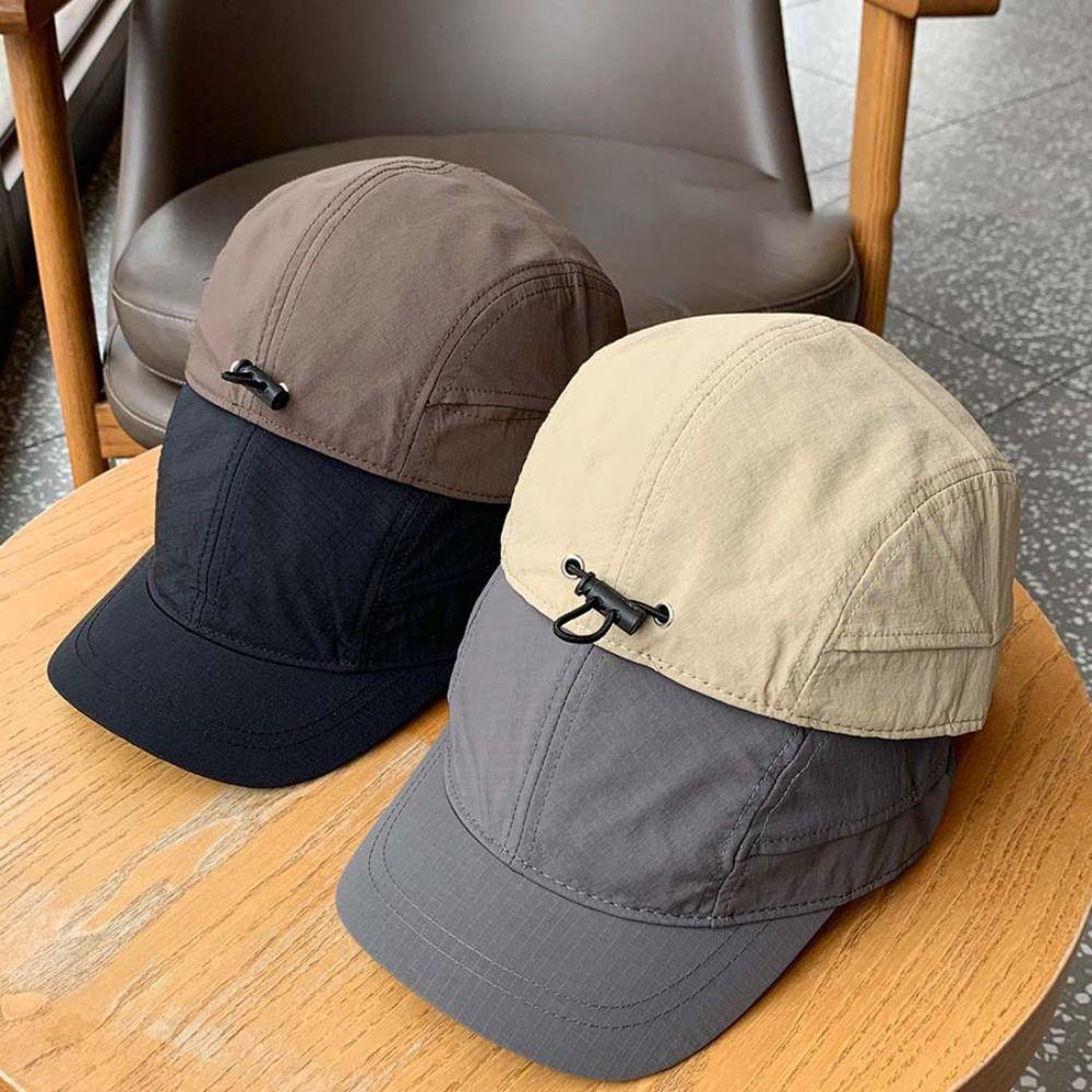 Japanese Style Short Brim Baseball Cap Nylon Peaked Cap Versatile Sun Hat Men