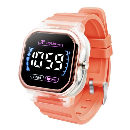 Electronic Watch Luminous Life Waterproof Square Dial Student Sports LED Digital Wrist Watch for Daily Wear