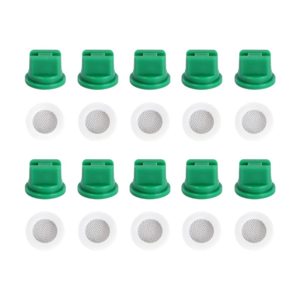 10 шт. Плоские веерные распылительные насадки для замены с фильтрующими уплотнительными кольцами 110° для