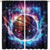 Osports Basketball Curtains For Teen Boys Abstract Outer Space Basketball Theme Kids Boys Bedroom Wall Decoration Basketball Decoration Cool 3d Ball