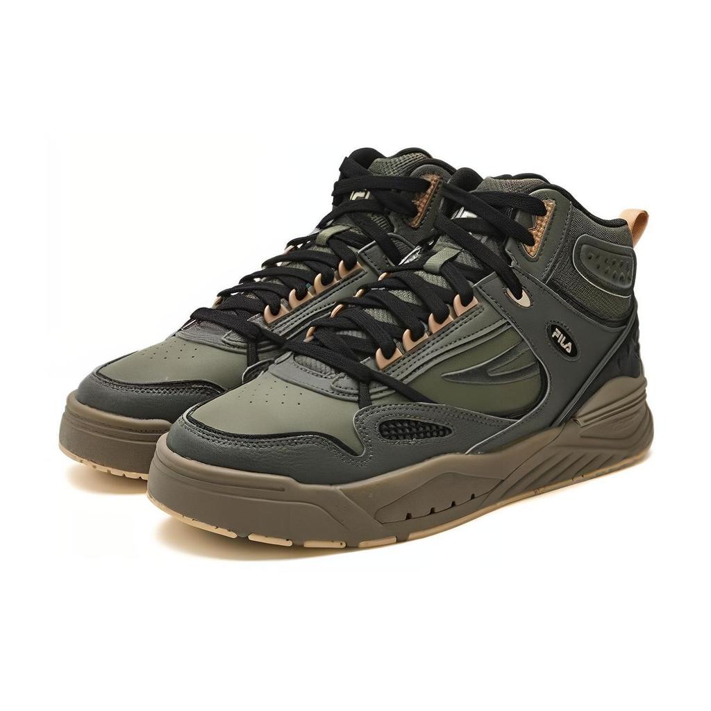 Fila Slam Mid Comfortable Versatile Durable Mid-Top Skate Shoes Men Skate Shoes Dark-Green F12M341212FBT