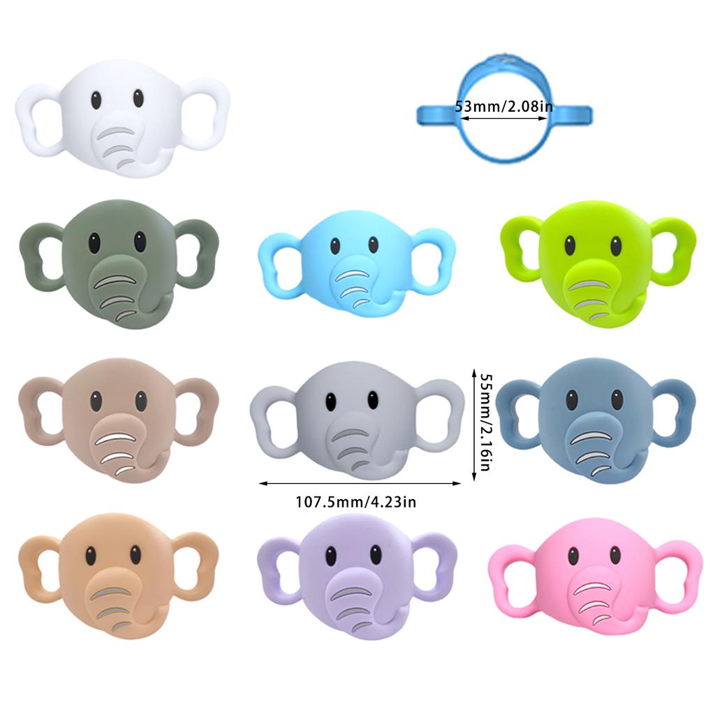 Elephant Pattern Baby Bottle Handle Transitional Sippy Cup Handle Grip for Baby Bottle Universal Removable Grip Portabl