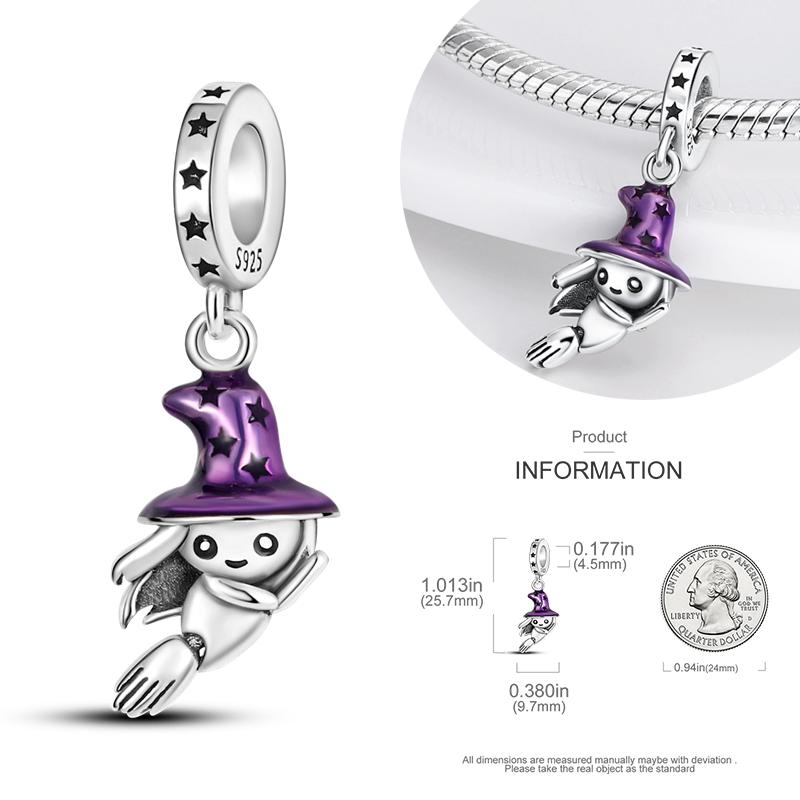 Copper Charms Luminous Pumpkin Skull Beads For Dangle Diy Gift Halloween Series Charms