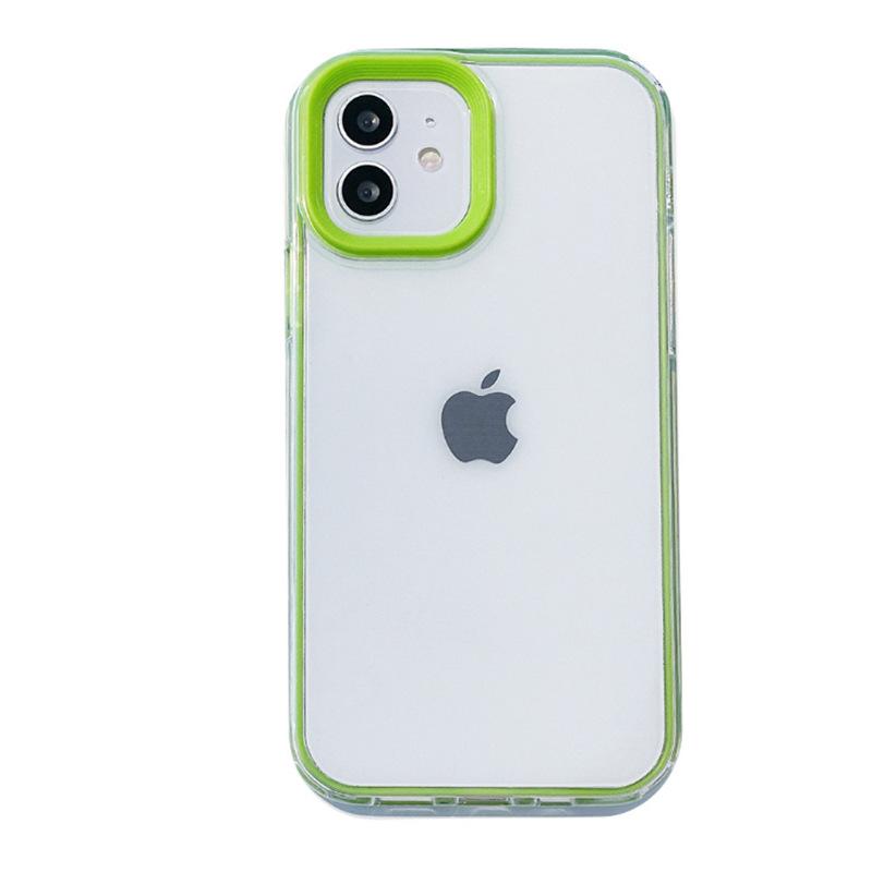 Transparent Three-in-One Compatible with iPhone 16/15 Pro Max Apple 14 Phone Case 13/12 Candy Color Frame 17