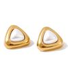 Eetit 2025 Stainless Steel Imitation Pearls Triangle Stud Earrings Arrivals Elegance Chic Korean Trendy Exquisite Jewelry Women