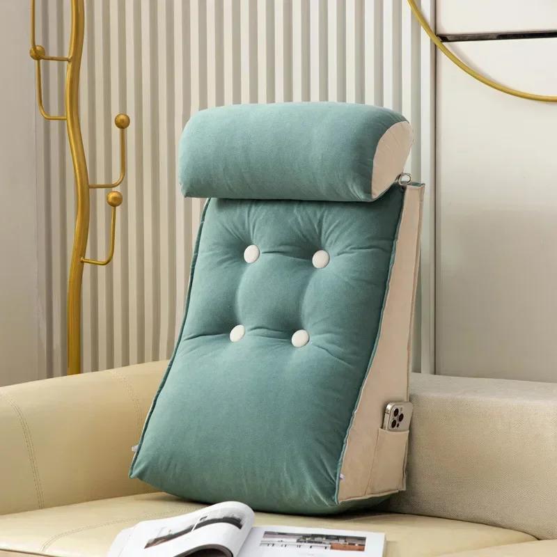 Comfort Triangular Reading Pillow Lumbar Support Cushion with Headrest Big Wedge Adult Backrest Lounge Sofa Cushion Bed Pillow