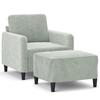 VidaXL Fauteuil avec repose-pied Gris clair 60 cm Velours, canapé, fauteuil, fauteuil TV, canapé simple, canapé, canapé 3201164