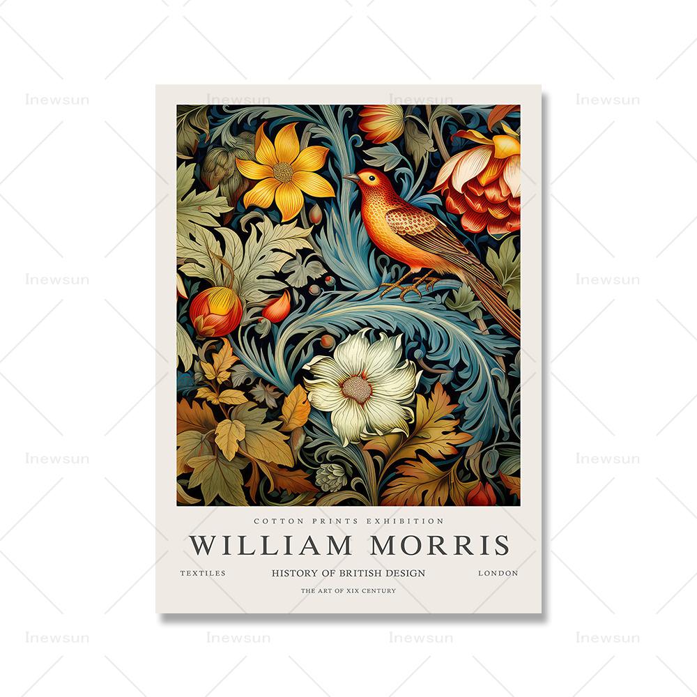 Уильям Моррис цветок плакат с птицами холст живопись цветочные настенные художественные ботанические принты украшение для гостиной домашний декор фотографии