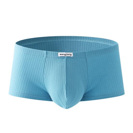 Мужское нижнее белье-боксеры с низкой посадкой, однотонные шорты в рубчик, быстросохнущие U-выпуклые сумки, тонкие трусики