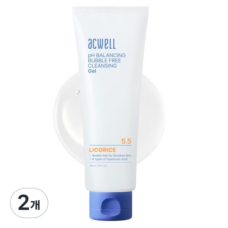 Acwell pH Balancing Bubble-Free Cleansing Gel, 160ml, 2 pcs