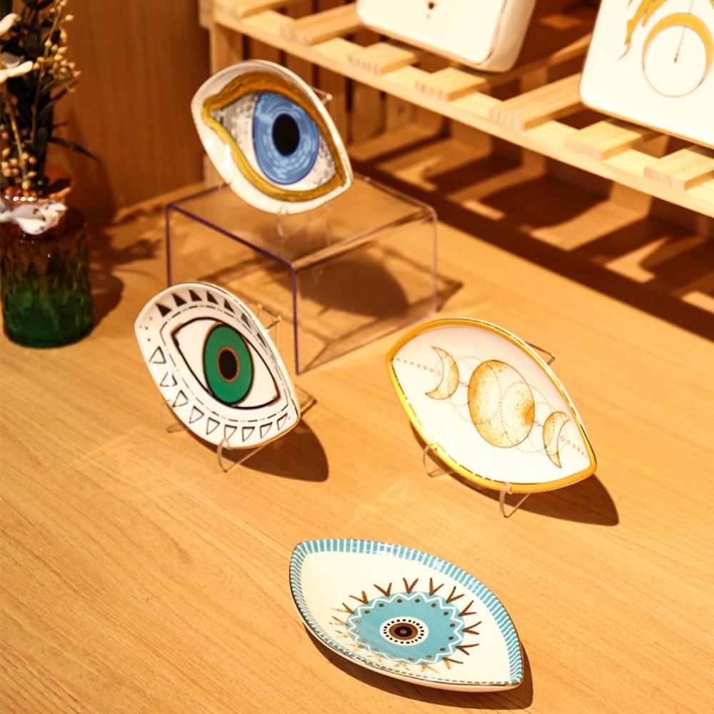 Oval Decorative Plate Ceramic Dessert Plate Unique Trinket Plate Entryway