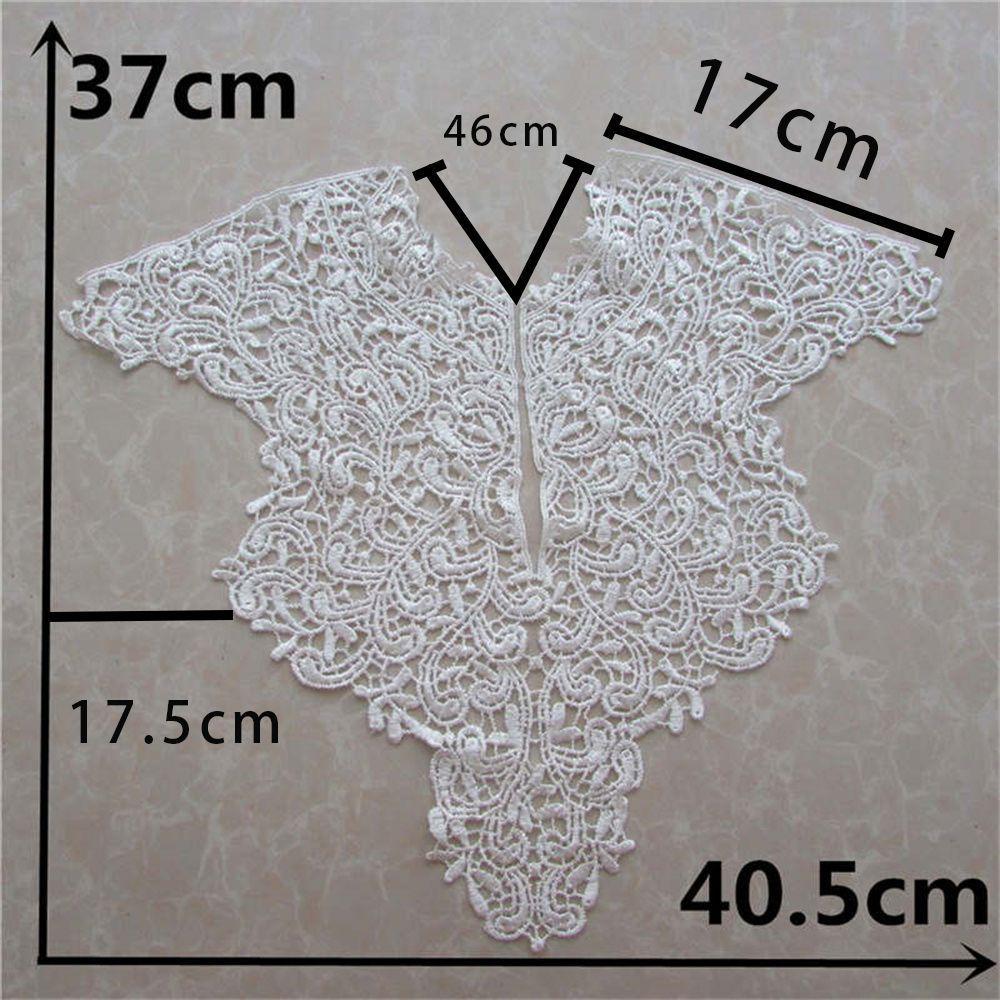Black & White Polyester Embroidered Lace Collar for DIY Cheongsam Dress Crafting